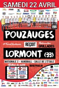 N2M Handball reçoit Lormont. Le samedi 22 avril 2017 à Pouzauges. Vendee.  19H00